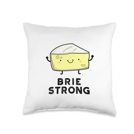 Brie Strong Funny Positive Cheese Pun Throw Pillow