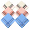 6-Piece Men's Plaid and Striped Handkerchief Set – Classic Polyester-Cotton