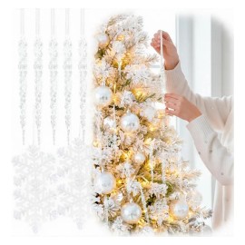 Grupo Carnavallia - Colgante Elegante Gota Hielo Copo Deco Árbol Navidad 18pz