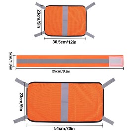 4 PCS Blaze Orange Safety Panel & Reflective Bands, Orange Panel Hunting Mesh with Reflective Strips Tent Backpack Cover Safety Panel High Visibility Reflective Bands for Running Hiking Camping Biking