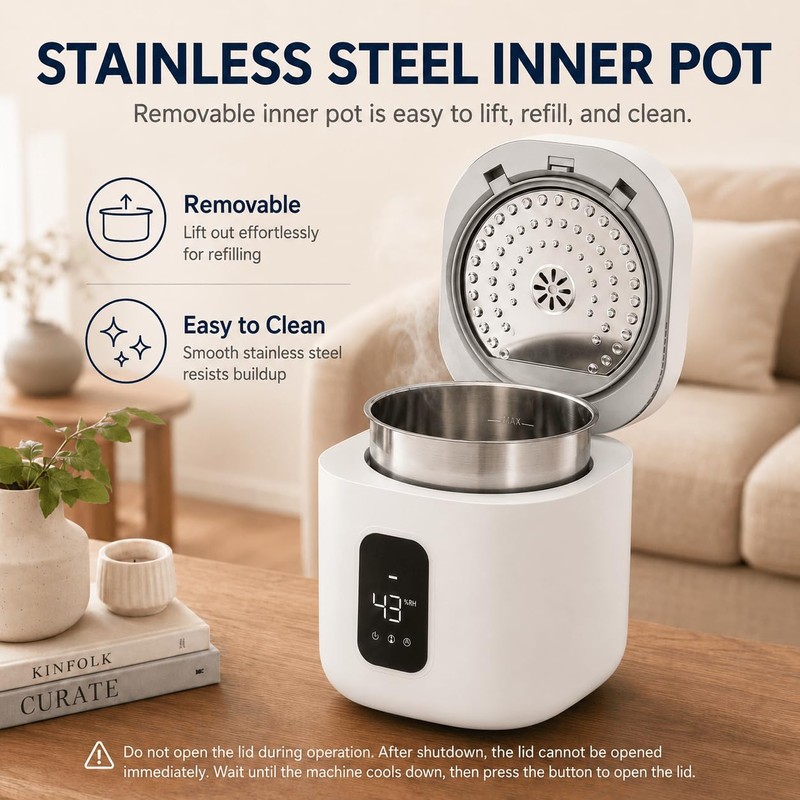 XAMATTS 3.5L Stainless Steel Warm Mist Humidifier