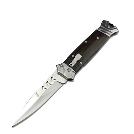 Goshawk 8.7'' One-handed Use Portable Knife with PocketClip，Gifts for Men，Daily Utility and Collectible Folding Knives，9Cr18MoV Blade and Wenge Wood Handle，EDC Tool for Camping，Hiking