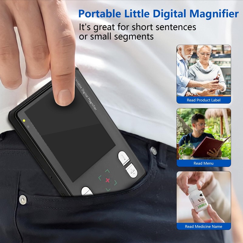 RayHong Digital Magnifier 3.5 Inch, 2X-32X Zoom Portable Digital Video