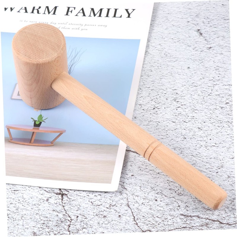 TOVINANNA Solid Wood Carving Hammer Crab Mallets Wood Hammer Food