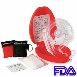 CPR Mask with One-Way Valve - First Aid Face Shield - With Bonus Pocket CPR Mask