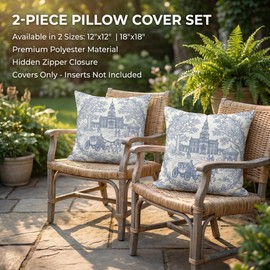 Patriotic Decorations 12x12 Pillow Covers Set of 2, 250 Year American Anniversary Vintage Throw Pillow Covers for Couch Patio Party Double-Sided