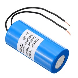 PATIKIL 40uf CBB60 Run Capacitor,1Pcs AC 450V 2 Wires 50/60Hz Motor Running Capacitor 255x44.5x96mm for Washing Machine, Cleaning Machine Pump Motor Star, Blue