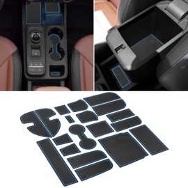 Cup Holder Insert for Ford Maverick Accessories 2022 2023 2024 2025 Center Console Liner Door Pocket Slot Mats Non-Slip Cup Holder Liners 19Pcs (Blue)(Not Fit 2025 Model with Wireless Charger)