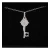 Cadena Con Dije De Llave San Benito En Plata Solida