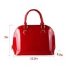 Patent Leather Dome Satchel Purse Zip-around Handbag Multi-Pocket Shoulder Bag