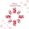 Red Heart Press on Nails Short Square Fake Nails with