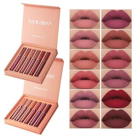 HANDAIYAN 6Pcs Matte Liquid Lipstick Set - Long Lasting & High Pigmented | Nude Lip Stain Makeup Kit - Waterproof, Non-Stick Cup Transfer | Perfect Makeup Gift for Women Gloss Lipgloss:_B-6Pcs
