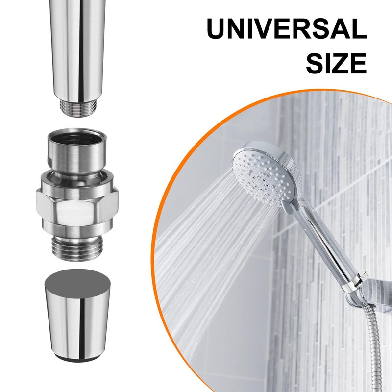 sourcing map 2Pcs Shower Head Swivel Adapter Solid Brass Adjustable