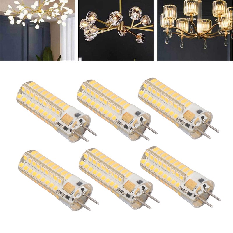 6Pcs GY6.35 LED Bulb 7W AC DC12V 700lm 72 LEDs