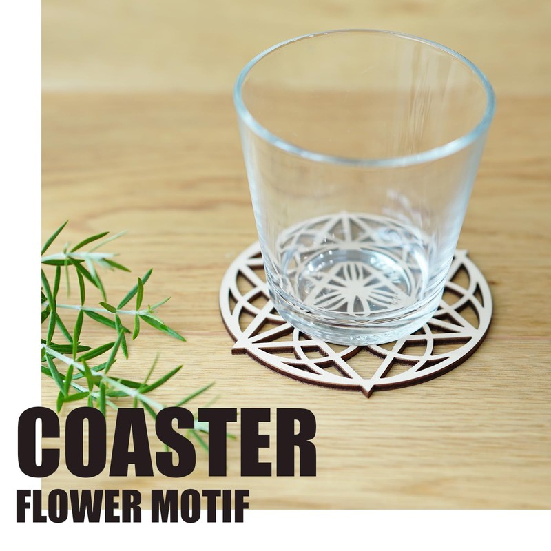 A'sTool Flower of Life Sacred Geometric Wooden Coasters Set of
