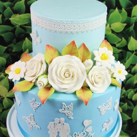 Global Sugar Art Butterflies & Ribbon Silicone Lace Mat by Chef Alan Tetreault