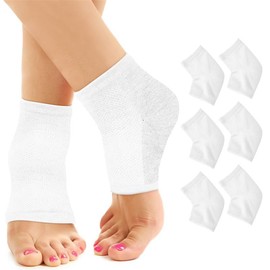 ARMSTRONG AMERICA Moisturizing Socks for Mens Cracked Heels - Moisturizer Heel Sleeves to Smooth & Soften Rough Cracked Heels & Dry Feet. Large Aloe Moisturizing Heel Socks (White - 3 Pairs, X-Large)