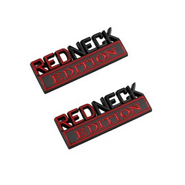 Priaora 2 Pcs Redneck Edition Emblem Car Side Rear Front Hood Trunk Door Badge, 3D Decal Sticker Fit for Car Truck SUV Truck Boat Decal Logo Replacement (K184-2)