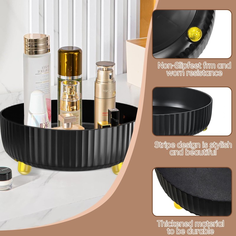 Bukuhlio Turntable Spice Rack Fridge Kitchen Cabinet Organiser 22 cm