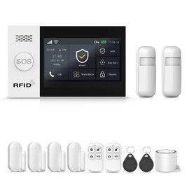 PGST 12-Piece Kits Wireless WiFi Home Security System,Smart Life Tuya APP Control,Alarm Systems with Door and Motion Sensor,Remote,Compatible with Alexa/Google Voice Assistant,No Monthly Fee
