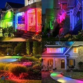 Katipeal Solar Color Changing Lights Outdoor Waterproof, 7 Modes/6 Pack Christmas Multicolor RGB Solar Spot Lights, 180° Adjustable Solar Powered Landscape Spotlights for Outside Yard/Pathway/Garden
