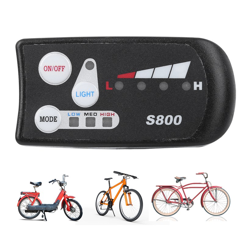 EBicycle Lithium Battery LED Meter S800 Display Horizontal Black &amp;