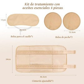4pcs Paquete Aceite Ricino Orgánico Reutilizable, Paquete de Aceite de Ricino con Correa Elástica Ajustable, para Desintoxicación Hepática, Ayuda al S
