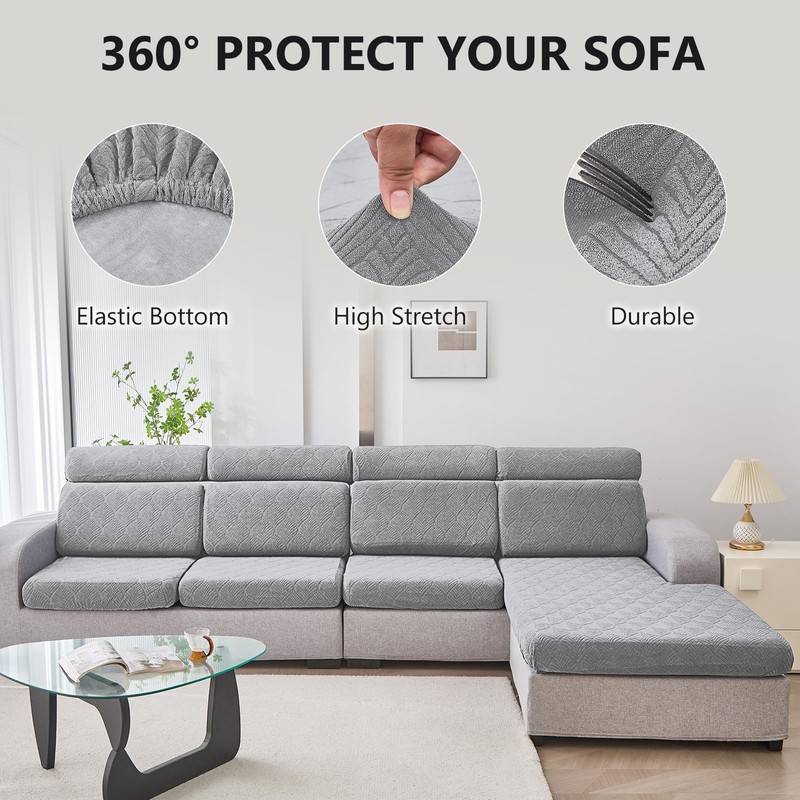 Genina 100% Waterproof Couch Cushion Covers for Pets - Stretch