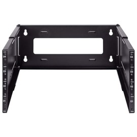NavePoint 4U Patch Panel Bracket Wall Mount Patch Panel Rack for 19” Networking Equipment – Expandable Mounting Depth 9.5” to 15.5” 4U IT Rack 40lbs Weight Capacity
