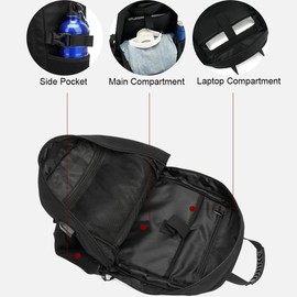 Aikelai 50L-80L Large Travel Backpack for Women and Men, Waterproof Black Backpack with USB Charging Port, 17-inch Laptop Backpacks Camping Hiking Backpack (60L)