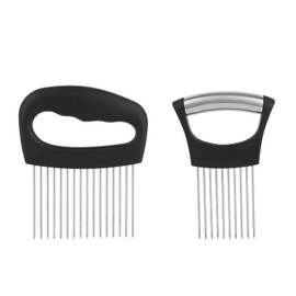 2pcs Onion Holder for Slicing, Extra-Large Onion Slicer Tool Kit with 16 Long Needles & 10 Long Needles Vegetable Chopper Cutter Kitchen Appliance Gadget Utensils for Tomatoes Potatoes Meat Tenderizer