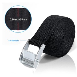 ieron Lashing Straps with Ratchet, 5 m Belt Fastening Strap Lashing Straps with Clamping Lock, Pannier Rack Tie Down Strap for Car, Bike, Pannier Rack,