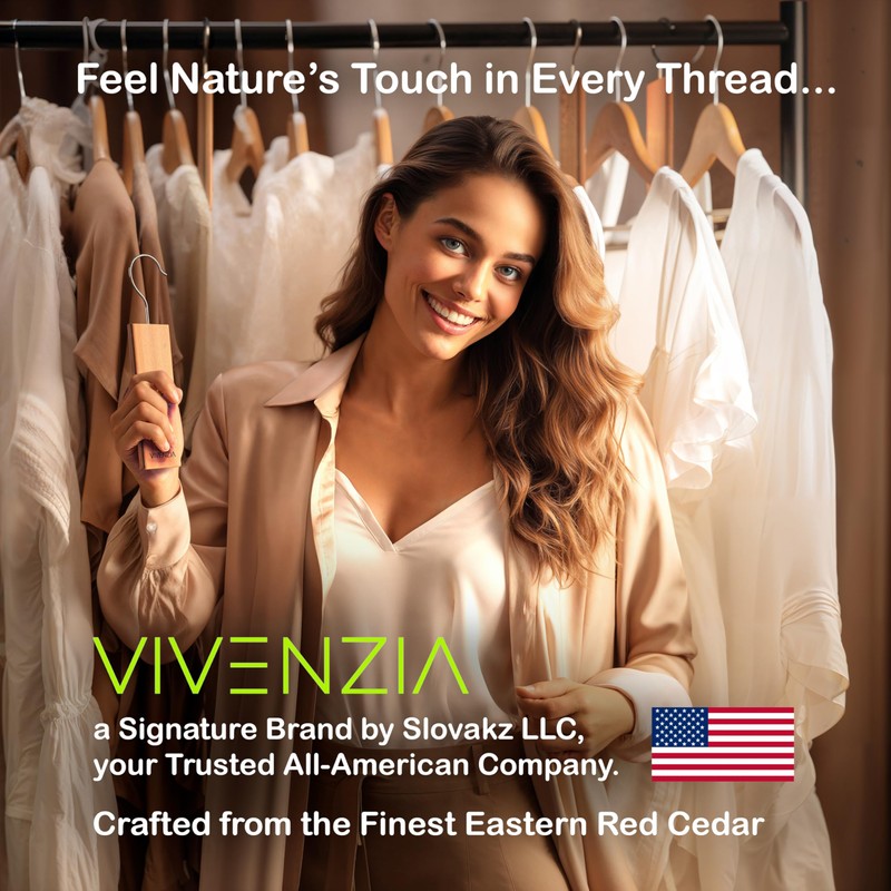 Vivenzia Cedar Blocks for Closet -25 pcs (15 Hang-ups &