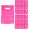 Fun Express Solid Color Bright Pink Plastic Goody Bags, 8