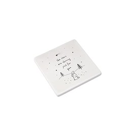 CGB Giftware | Ceramic Slogan White Coasters | ‘The Stars Are Shining Just For You' | Kitchen Lounge Bedside Table | Protective Base | Gift For Home | Send With Love Range | GB06541