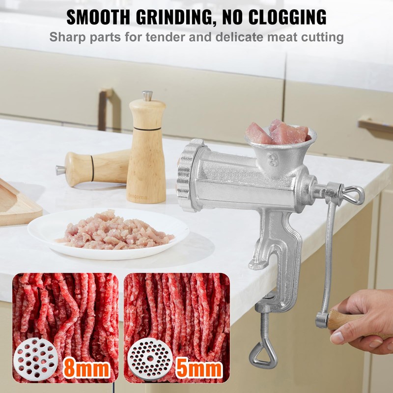 VEVOR Manual Meat Grinder, Heavy Duty Cast Iron Hand Meat