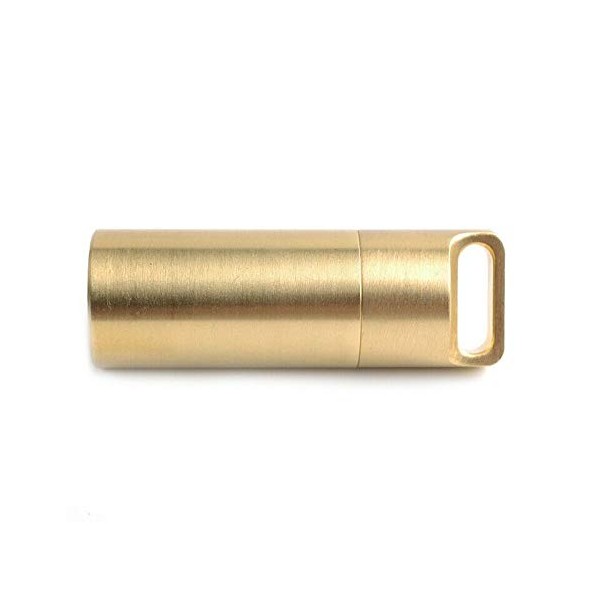 BE-TOOL Waterproof Pill Box 1 Pcs Small Bag Metal Pill Box Portable Travel Key Chain Pill Pendant Gold Large