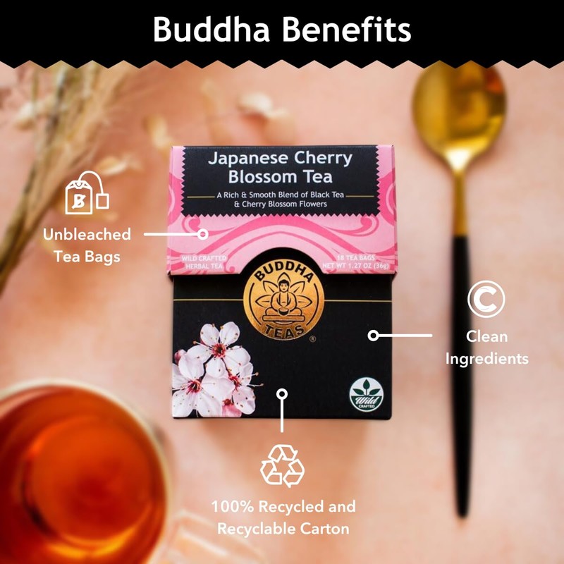 Buddha Teas Japanese Cherry Blossom Tea - OU Kosher, 18