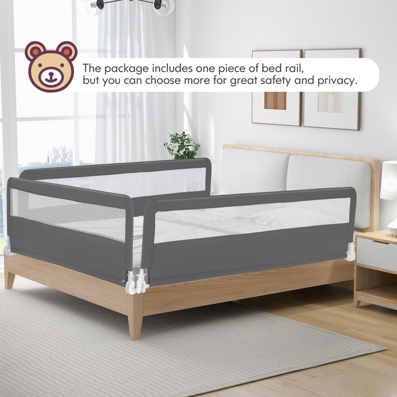 BABY JOY Bed Rails for Toddlers, 71'' Extra Long, Swing
