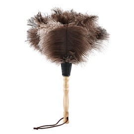 FeelfunFeather Ostrich Feather Duster 14" Natural Handheld Reusable Feathers Dusters with Wooden Handle for Cleaning Supplies Home Car Office