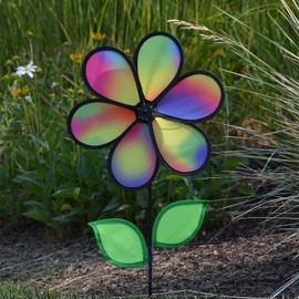 In the Breeze Jewel Flower Spinner with Leaves, 12-Inch