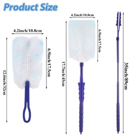 JMIATRY 100PCS Disposable Duster Refills for Swiffer Duster Pads 180 Degree Heavy Duty Dusters Refill with Adjustable Handle Disposable Dusters for Cleaning Home, Office (Blue & White)