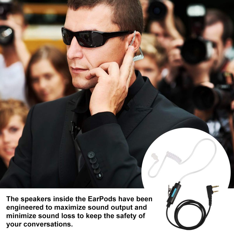 SAMCOM Walkie Talkies Earpiece with Mic PTT 2 Pin K