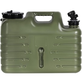 Lineslife Water Container with Spigot, 4 Gallon/15L Portable Water Storage, Camping Water Tank for Camping, Survival Gear and Supplies, Green