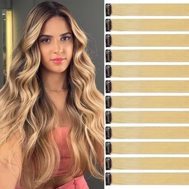 Leinengold Hair Strands for Clip-In 12 Pieces 55 cm Hair Strands for Braids / Braiding Hairstyles Clip in Extensions Individual Strands Colourful Hair Strands Children's Hair Extensions Accessories