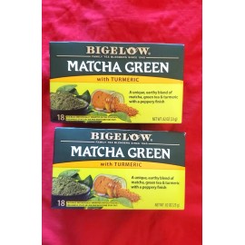 BIGELOW 2 PACK BIGELOW MATCHA GREEN WITH TURMERIC  (18 BAGS EACH)