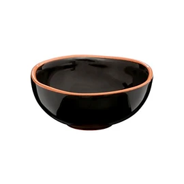 Premier Housewares Calisto Mini Bowls, Black Glazed Terracotta, Set of 2, 12 x 12 x 10 cm