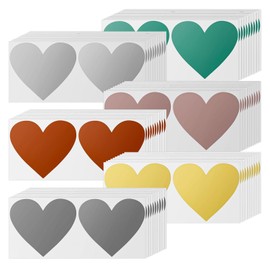 Pack of 120 Scratch Stickers, PVC Scratchless Surprises, Heart Shape, Scratch Stickers, Perfect for Creating Surprises and Improving the Festive Atmosphere Bring Fun