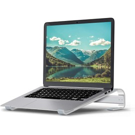 Gift for Men, Laptop Stand, Ergonomic Aluminium Computer Stand, PC Holder, Lightly Ventilated for MacBook Pro/Air, Dell, HP, MateBook All 10-17 Inch Notebooks, Black