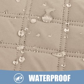 Smiry Waterproof Dog Bed Cover Pet Blanket, Soft Washable Dog Blanket for Furniture Bed Couch Sofa Reversible, Checkered (68"x82", Taupe/Beige)